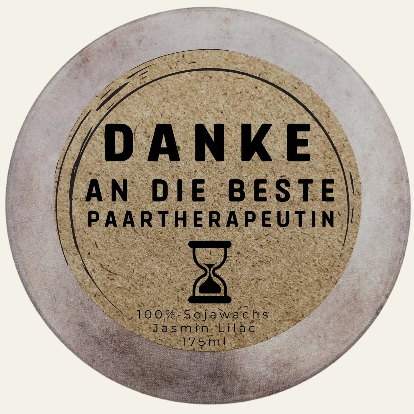 Handgemachte Duftkerze „Danke Beste Paartherapeutin“ – Personalisierbares Geschenk für Unterstützung