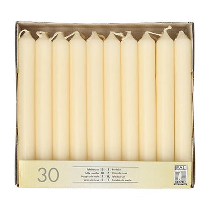 30 Tafelkerzen Ø 2,1 × 19,6 cm – 5 Farben für Advent & Tischdeko