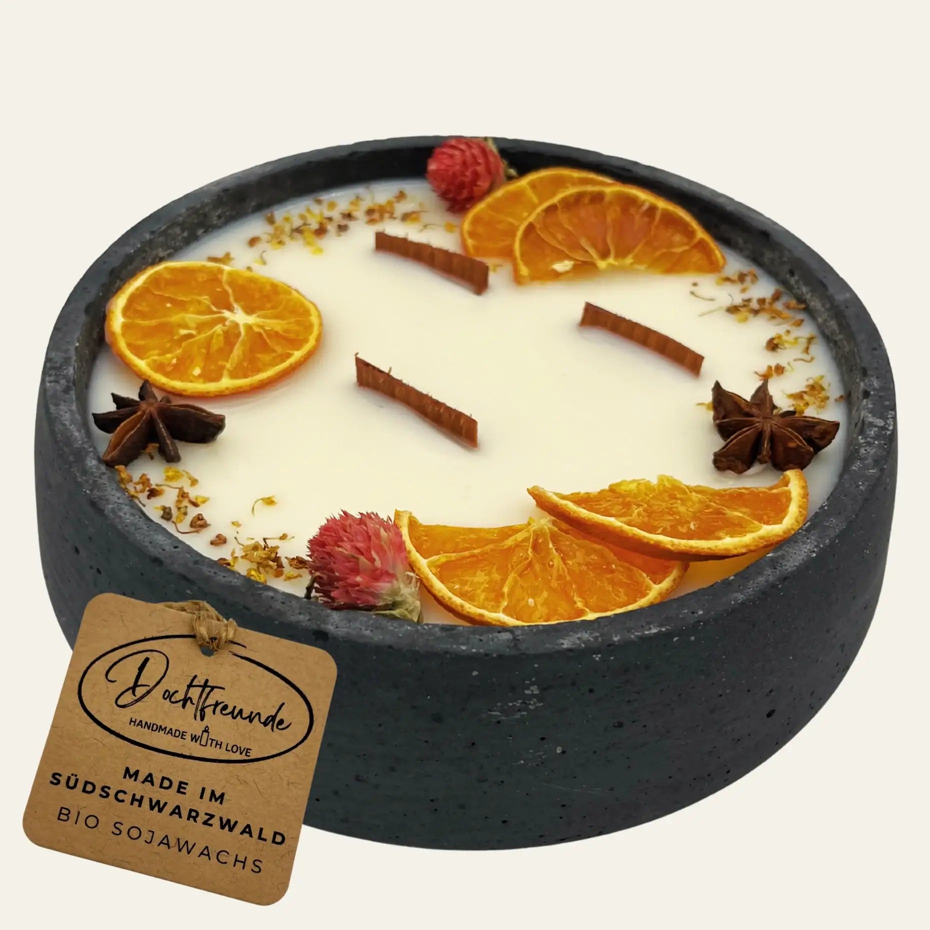 Citronella-Betonkerze XXL „Big Black – Mugge Schreck“ - by SteinKunstWerk | Outdoor aus nachhaltiger Herstellung