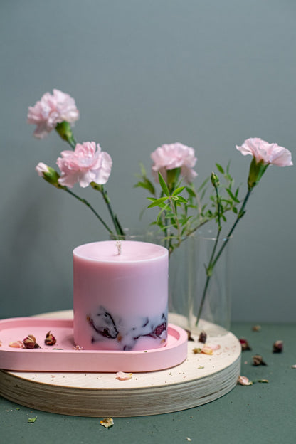 Hand-made Soy Wax Candle with Peony Scent