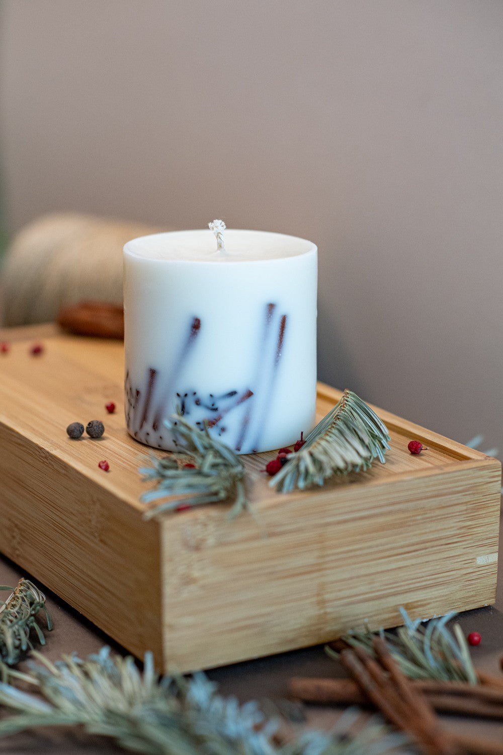 Hand-made Soy Wax Candle with Lavender Scent - Purple