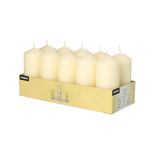 10 Stumpenkerzen Ø 4 × 9 cm – Advent & Winterdeko
