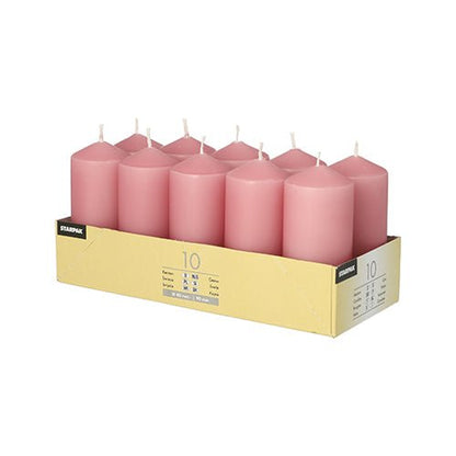 10 Stumpenkerzen Ø 4 × 9 cm – Advent & Winterdeko