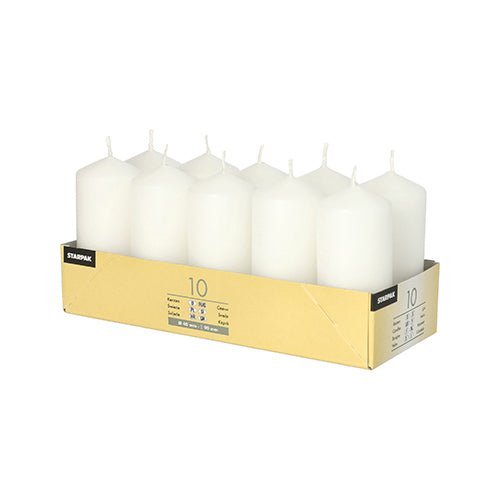 10 Stumpenkerzen Ø 4 × 9 cm – Advent & Winterdeko