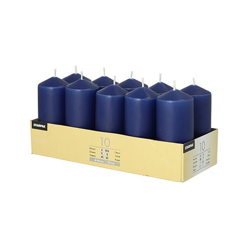10 Stumpenkerzen Ø 4 × 9 cm – Advent & Winterdeko
