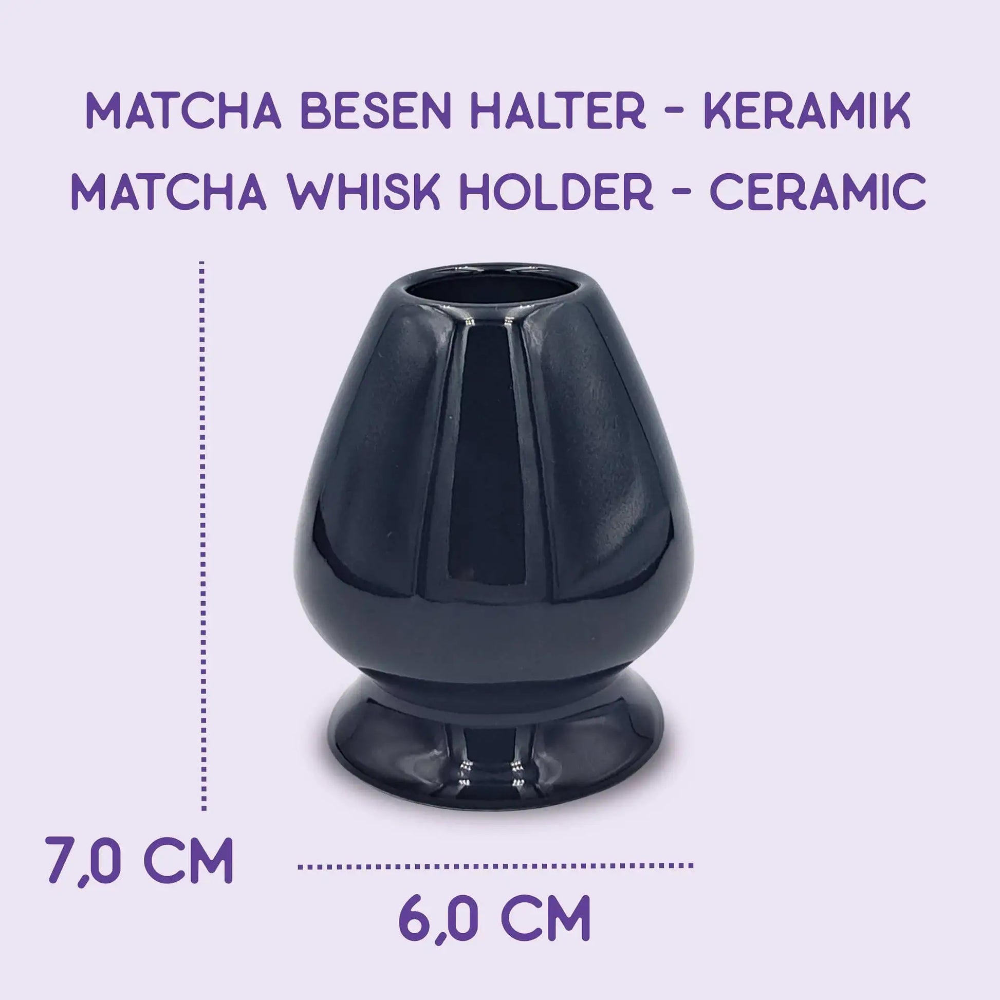 Matcha Besen Halter Kusenaoshi Schwarz aus Keramik - by SteinKunstWerk | Matchabesen aus nachhaltiger Herstellung