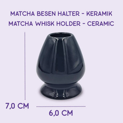 Matcha Besen Halter Kusenaoshi Schwarz aus Keramik - by SteinKunstWerk | Matchabesen aus nachhaltiger Herstellung