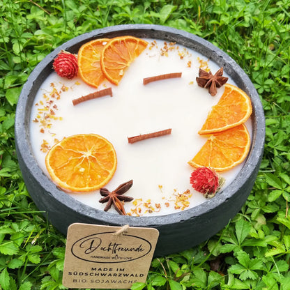 Citronella-Betonkerze XXL „Big Black – Mugge Schreck“ - by SteinKunstWerk | Outdoor aus nachhaltiger Herstellung