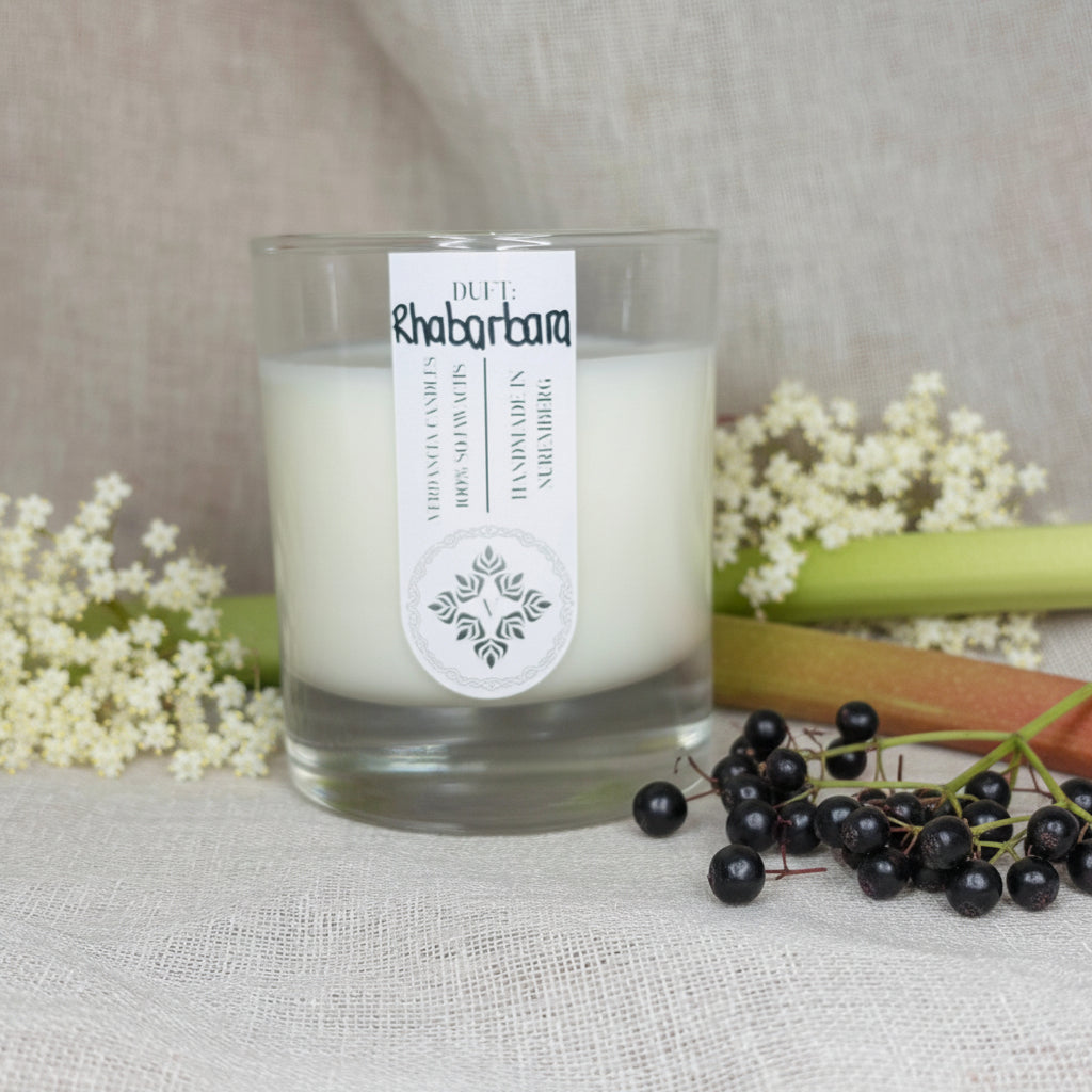 Soy Wax Candle "Rhabarbara" - Rhubarb & Elderflower