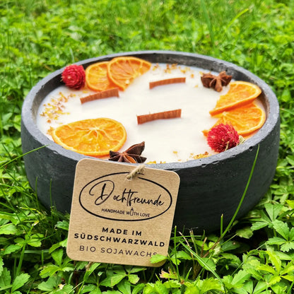 Citronella-Betonkerze XXL „Big Black – Mugge Schreck“ - by SteinKunstWerk | Outdoor aus nachhaltiger Herstellung