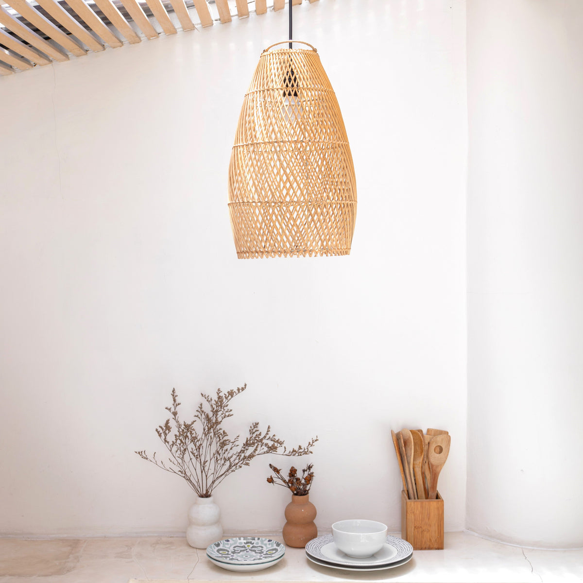 Lampenschirm TABUNG – Rattan