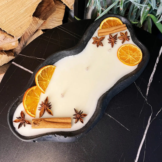 Betonduftkerze „Vanilla Toffee – Wellenlicht“ – Handgemachte Eleganz für dein Zuhause - by SteinKunstWerk | Outdoor aus nachhaltiger Herstellung