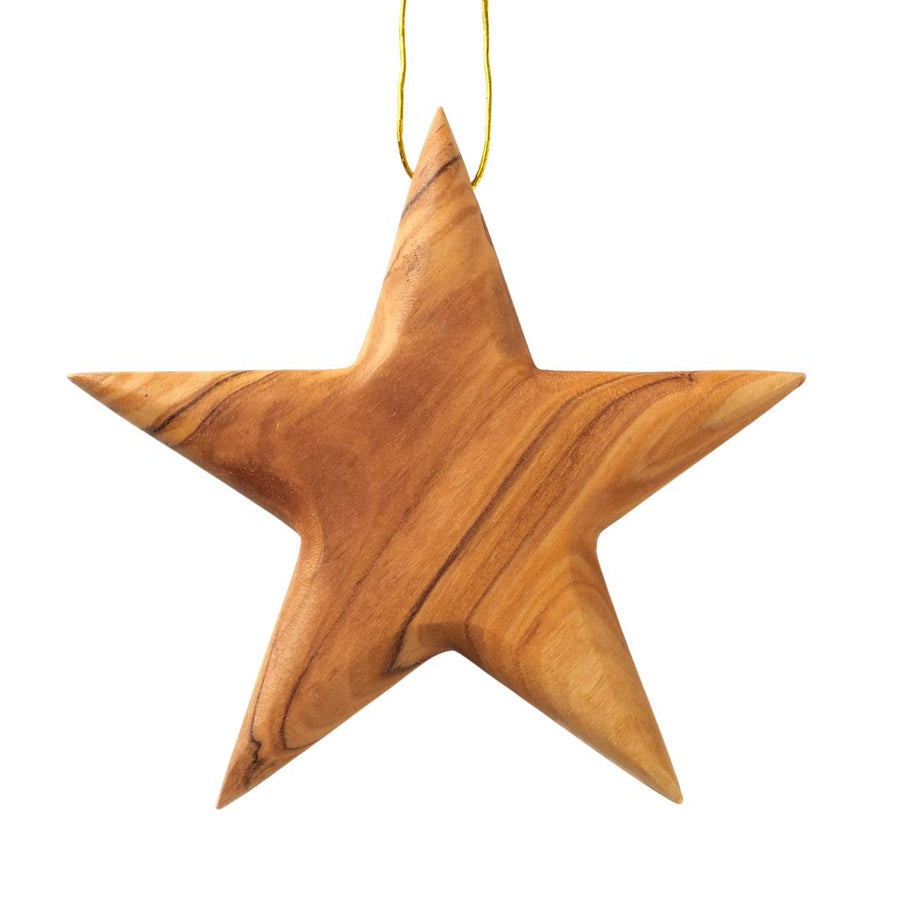 Stern-Anhänger aus Olivenholz als Weihnachtsdeko