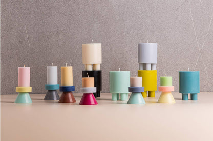 Stack Candle Tall – Rosa, Hellgelb & Mint