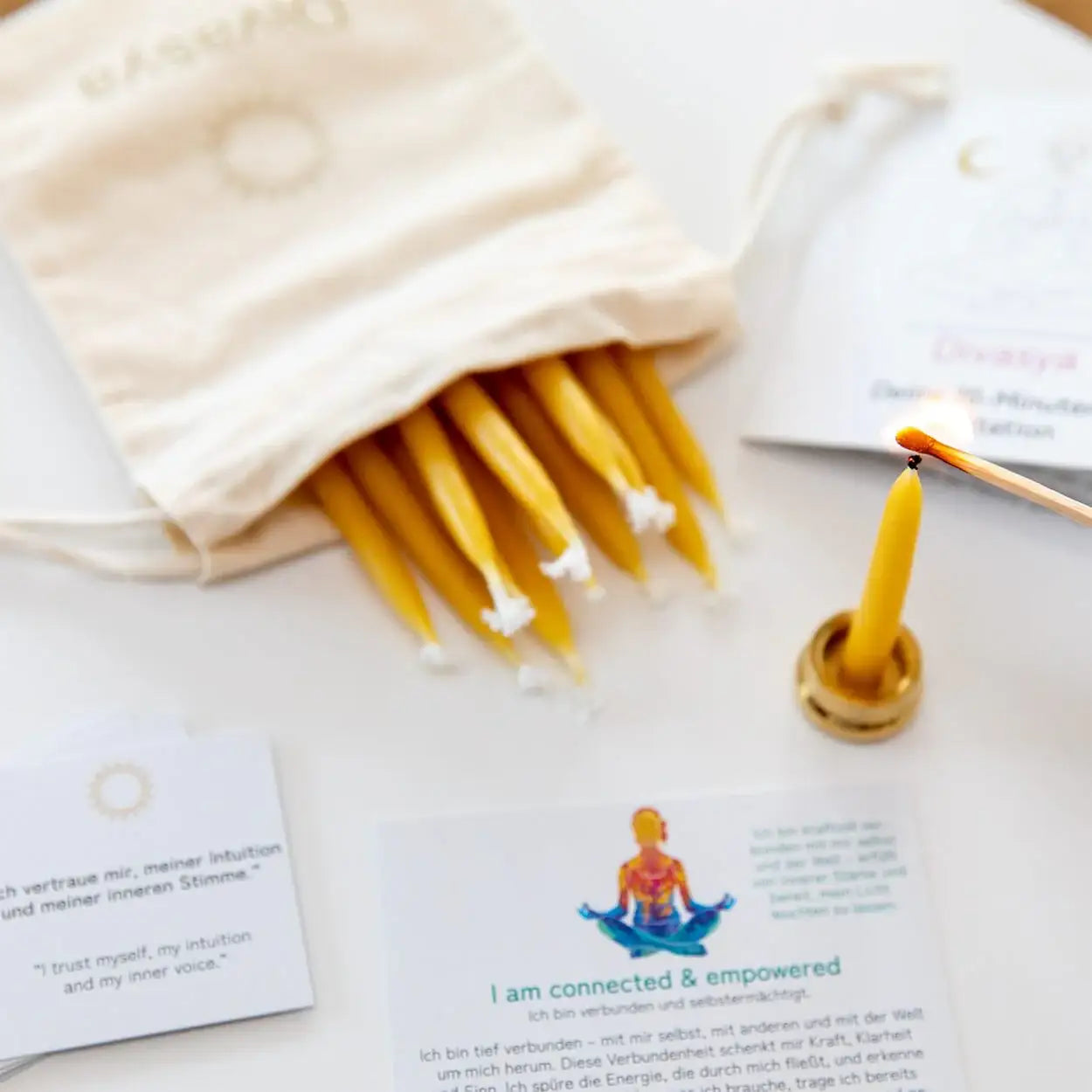 20-Minuten-Kerzen | I am connected & empowered - by SteinKunstWerk | aus nachhaltiger Herstellung