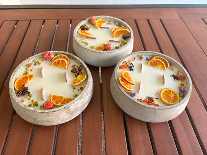 XXL Citronella-Betonkerze „Big Grey – Mugge Schreck“ – Handgemachtes Unikat mit drei Holzdochten - by SteinKunstWerk | Outdoor aus nachhaltiger Herstellung