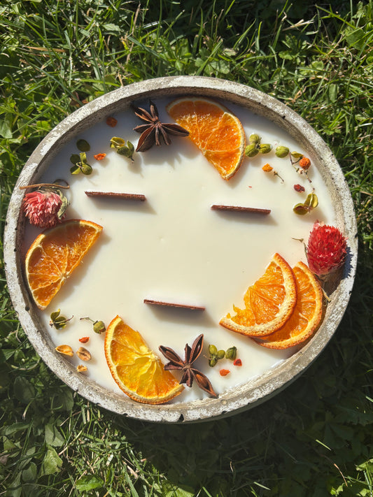 XXL Citronella Candle "Summer" – Outdoor Edition in a Concrete Pot