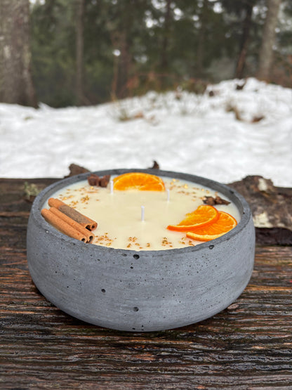 XL Citronella Kerze im Betongefäß „Der Schatten“ – Schwarz | Outdoor