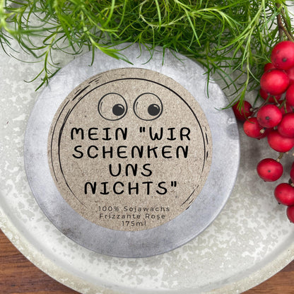 Wir schenken uns nichts Duftkerze in Metalldose
