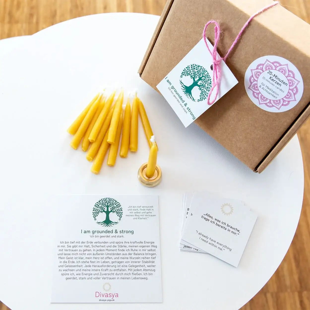 20-Minuten-Kerzen | I am grounded & strong - by SteinKunstWerk | aus nachhaltiger Herstellung