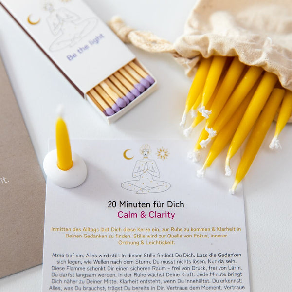 Calm & Clarity Achtsamkeitsset mit 20-Minuten-Ritualkerzen