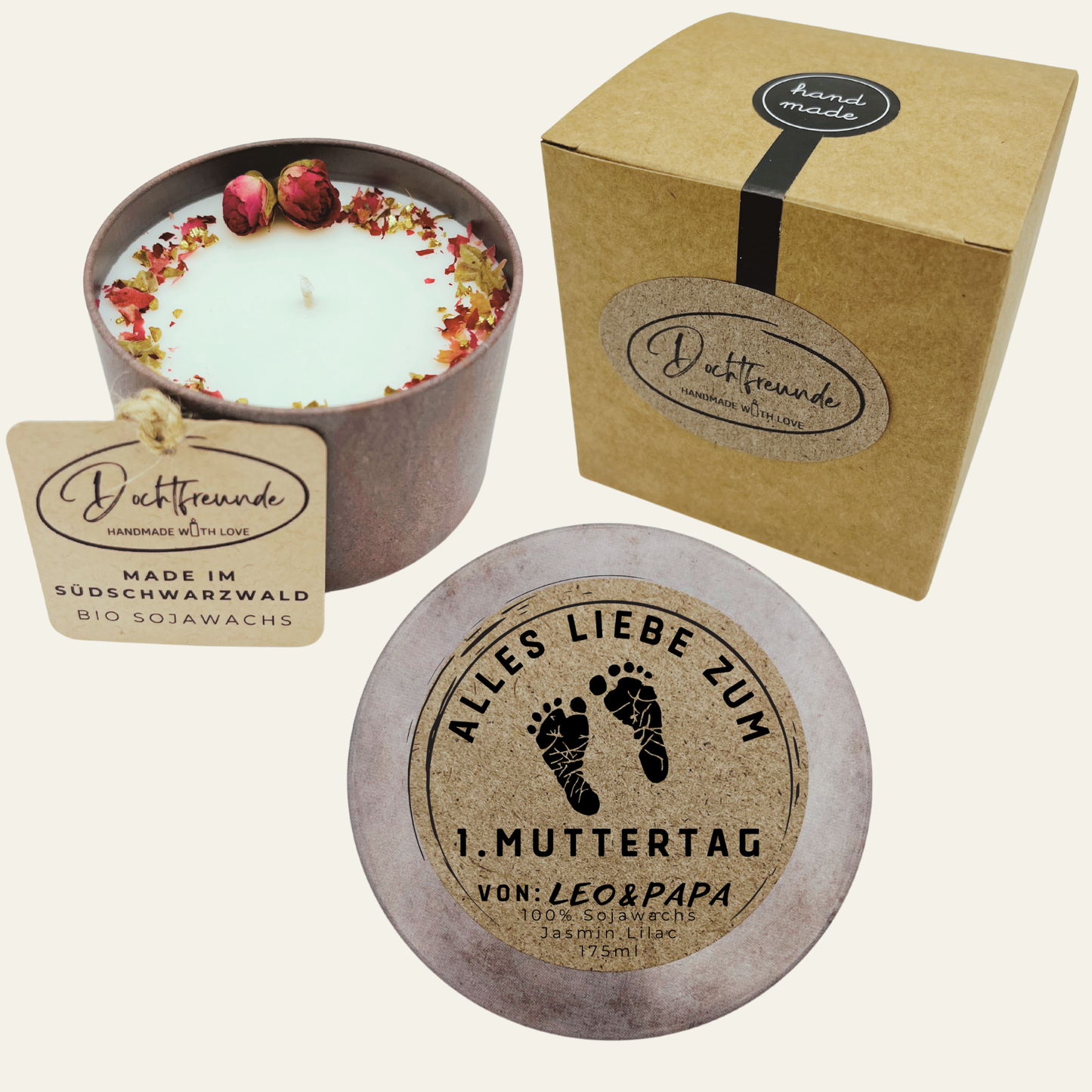 Geschenk zum Muttertag – personalisierte Duftkerze