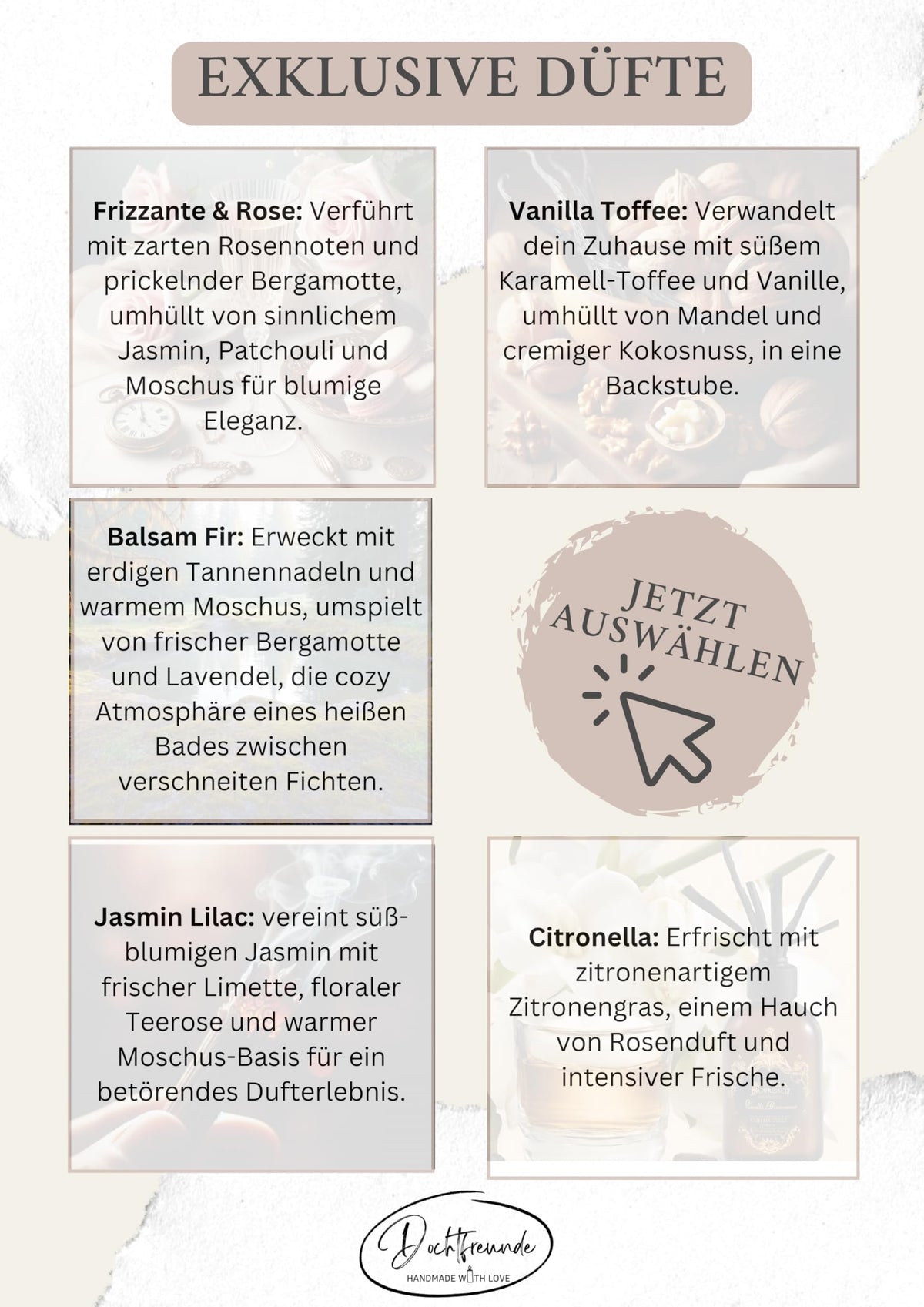 Duftkerze mit Blütendekor als Wichtelgeschenk