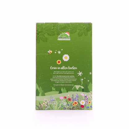 Rückseite des Stadtgärtner Adventskalenders Naturerlebnis mit Produktinformationen