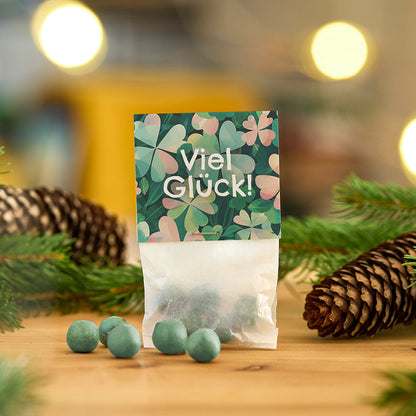 Blumenmurmeln Viel Glück mit Kleeblattmuster im 10-mal-5-Set