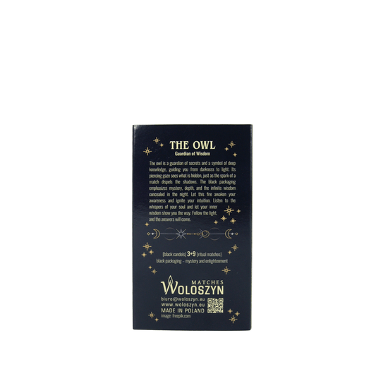 The Owl Ritual Set – Black Candles & Mindfulness Gift