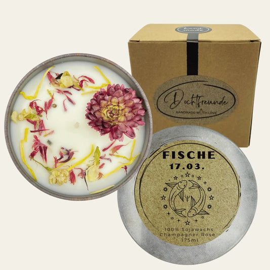 Sternzeichen Fische  - Handgemachte Sojawachs Duftkerze