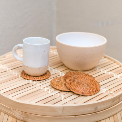 Untersetzer-Set TIBU (4er-/8er-Set) – Rattan