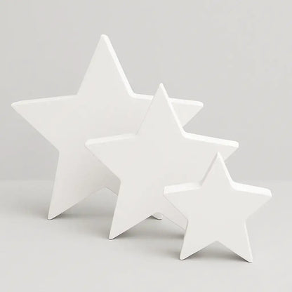 Entdecke unser Set aus weißen Sternen – Deine festliche Weihnachtsdekoration mit Stil - by SteinKunstWerk | Deko aus nachhaltiger Herstellung