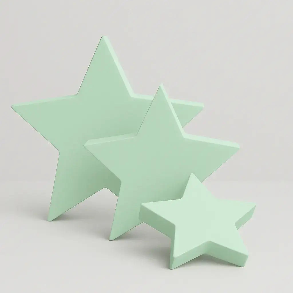 Deko-Sterne in Pastellfarben für moderne Weihnachtsarrangements