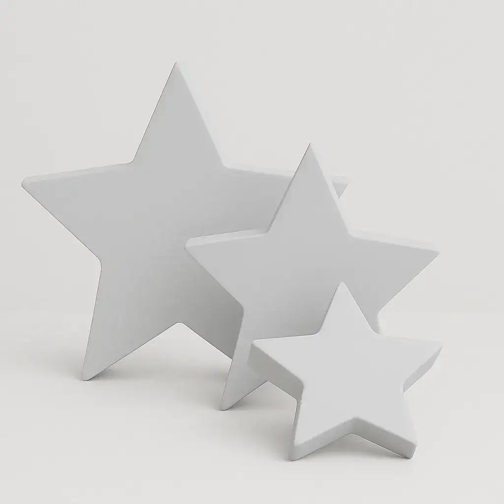 Entdecke unser Set aus weißen Sternen – Deine festliche Weihnachtsdekoration mit Stil - by SteinKunstWerk | Deko aus nachhaltiger Herstellung