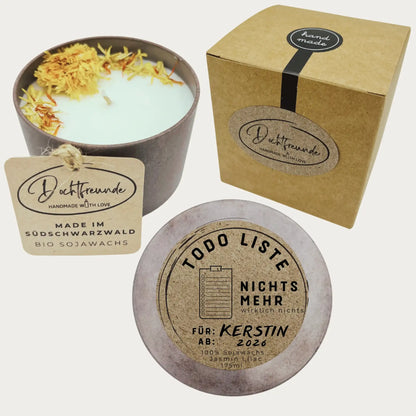 DochtFreunde | Geschenk zur Rente & ATZ personalisiert | Kerze Ruhestand | Wunschname und Jahr eingeben