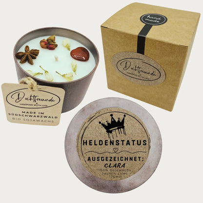 Personalisierte Kerze Beste Freundin | Geschenk mit Name & Symbol | Handmade Sojawachs 175ml | DochtFreunde