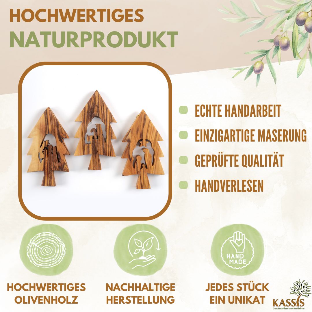 Krippen-Anhänger im Tannenbaum – 3er-Set