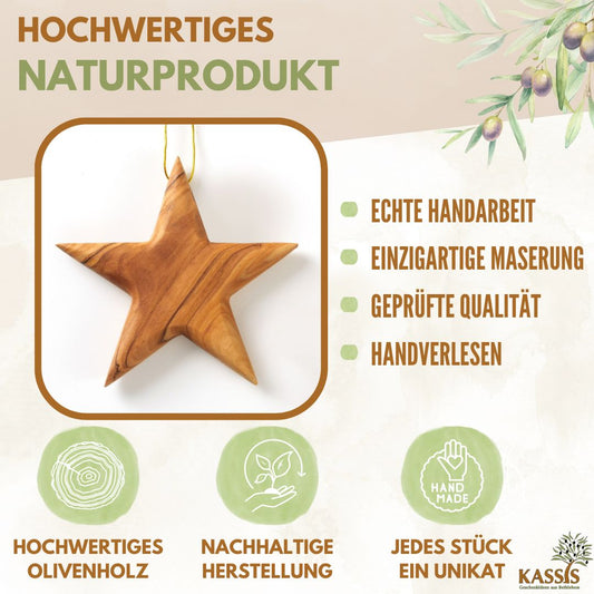 Stern-Anhänger aus Olivenholz