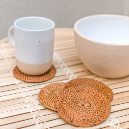 Untersetzer-Set TIBU (4er-/8er-Set) – Rattan