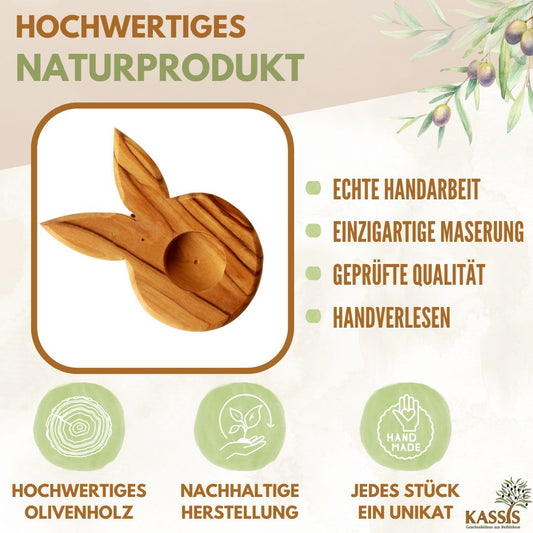 Eierständer Hase aus Olivenholz