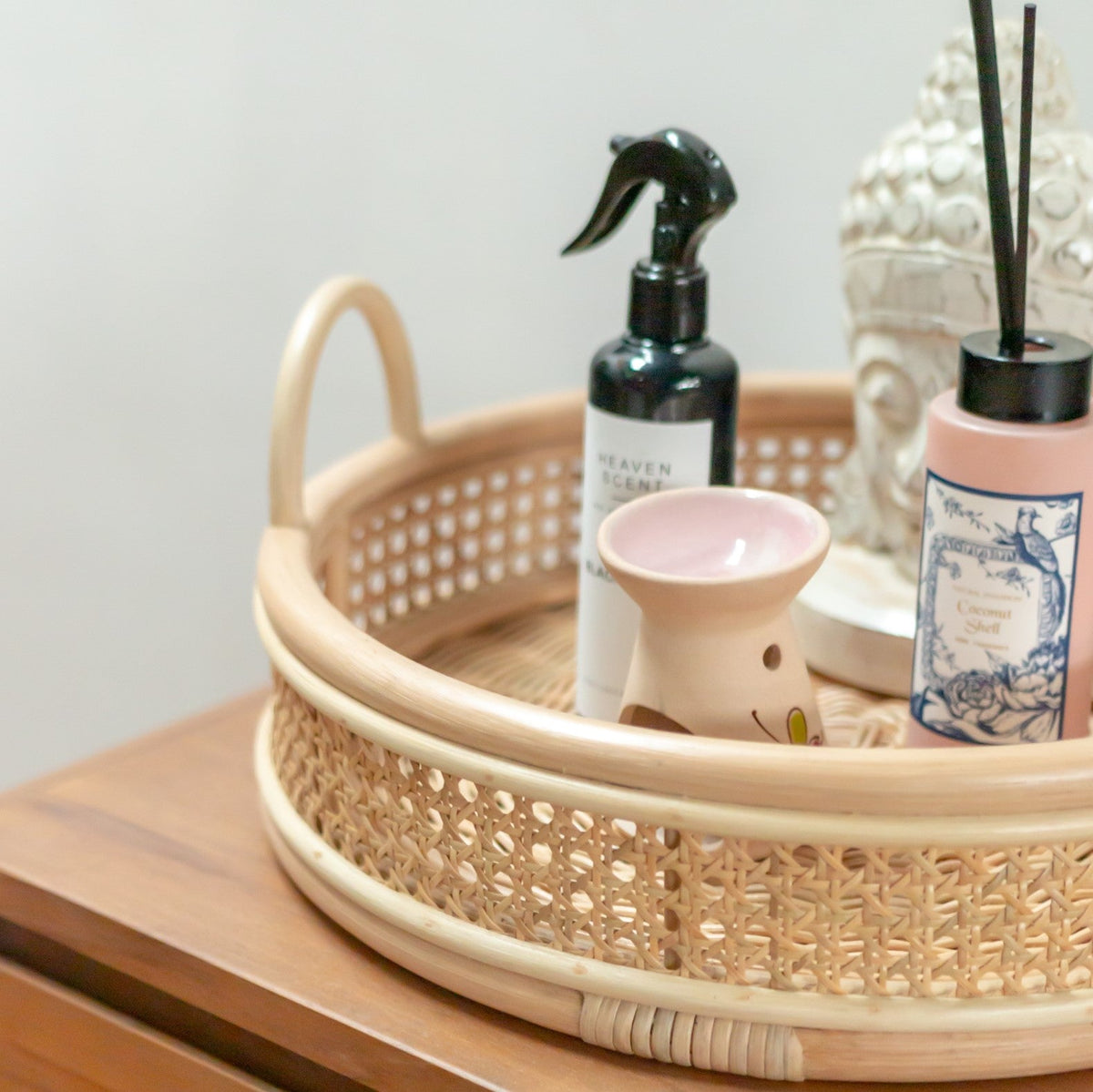 Dekotablett NEIRA – Rattan