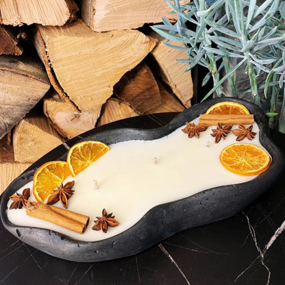 Betonduftkerze „Vanilla Toffee – Wellenlicht“ – Handgemachte Eleganz für dein Zuhause - by SteinKunstWerk | Outdoor aus nachhaltiger Herstellung