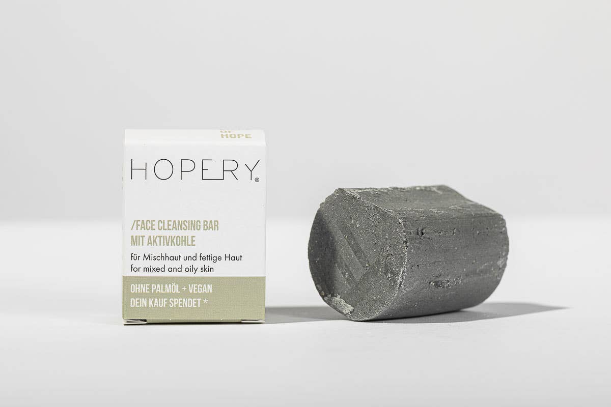HOPERY Aktivkohle Cleansing Bar für Mischhaut und fettige Haut