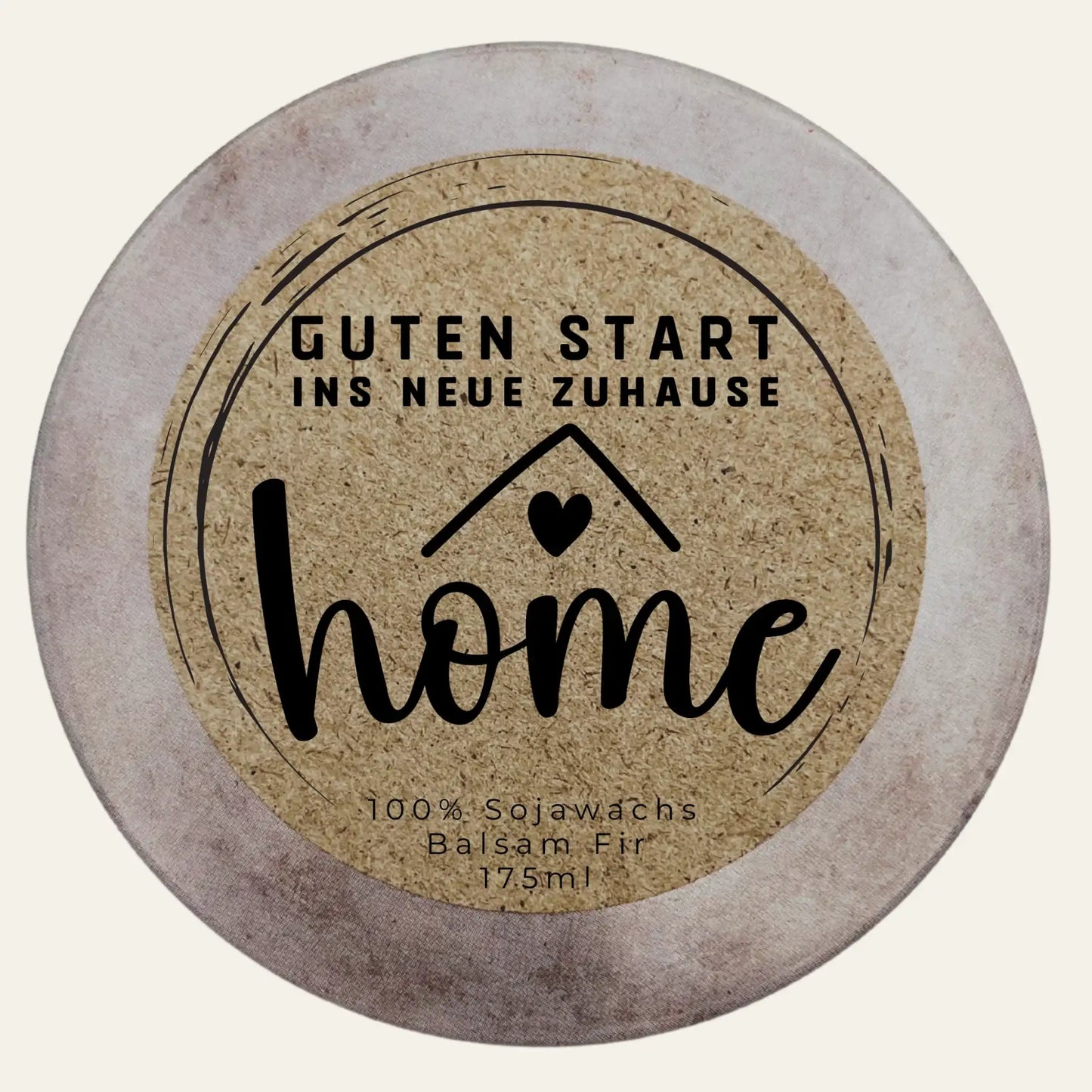 Handgemachte und personalisierbare Duftkerze „Guten Start ins neue Zuhause“ – Geschenk für den Umzug oder Einzug, Einweihungsgeschenk