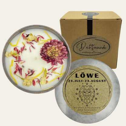 Sternzeichen Löwe - Handgemachte Sojawachs Duftkerze