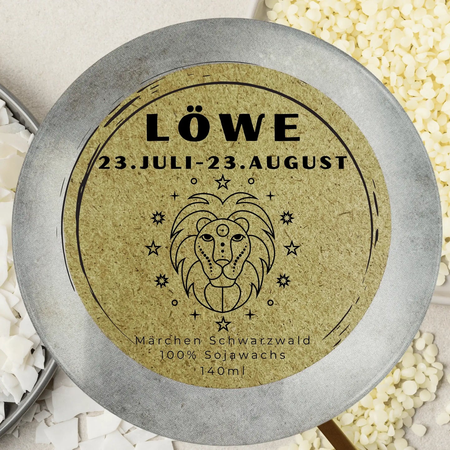 Sternzeichen Löwe - Handgemachte Sojawachs Duftkerze