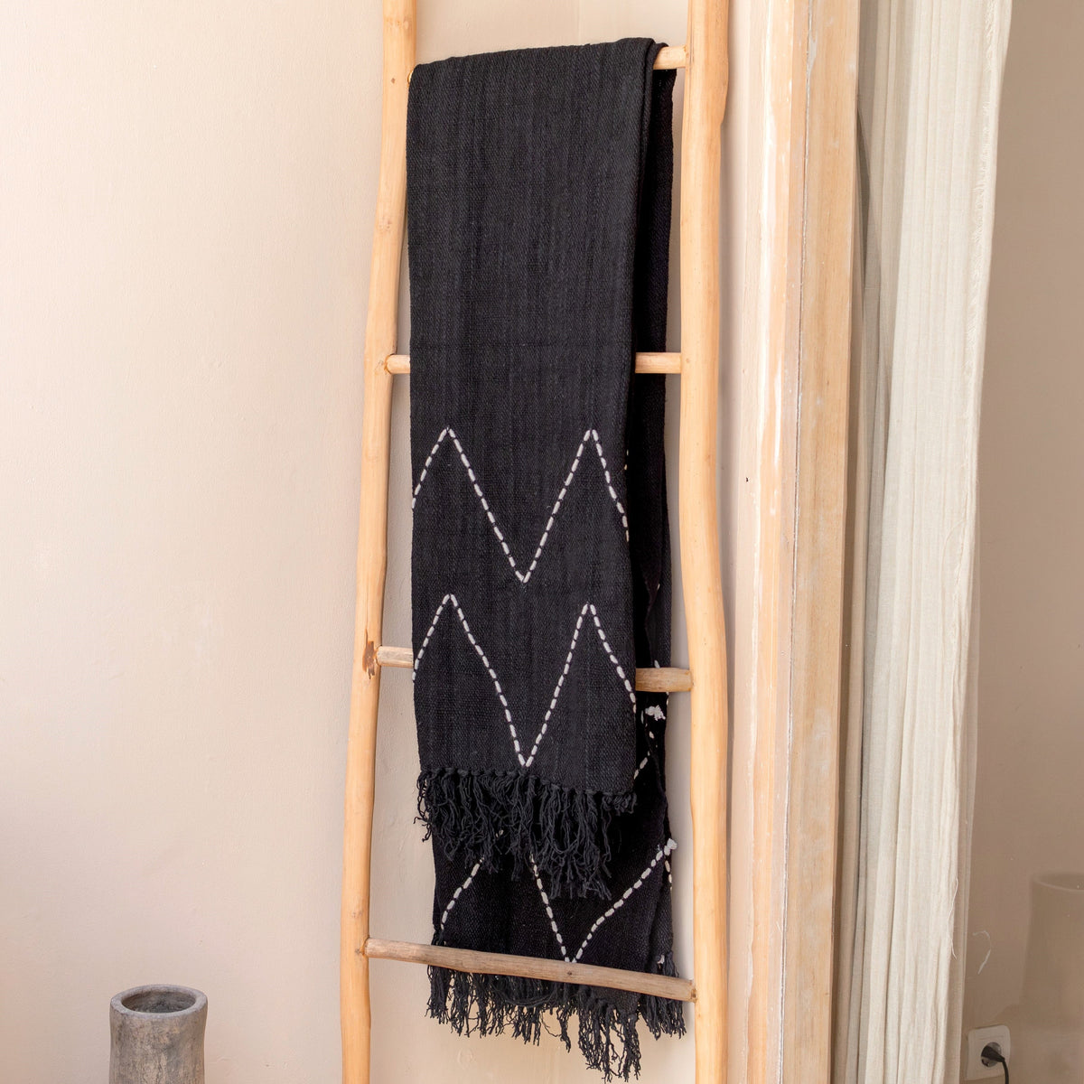 Wohndecke LINGGAH (schwarz) – Baumwolle