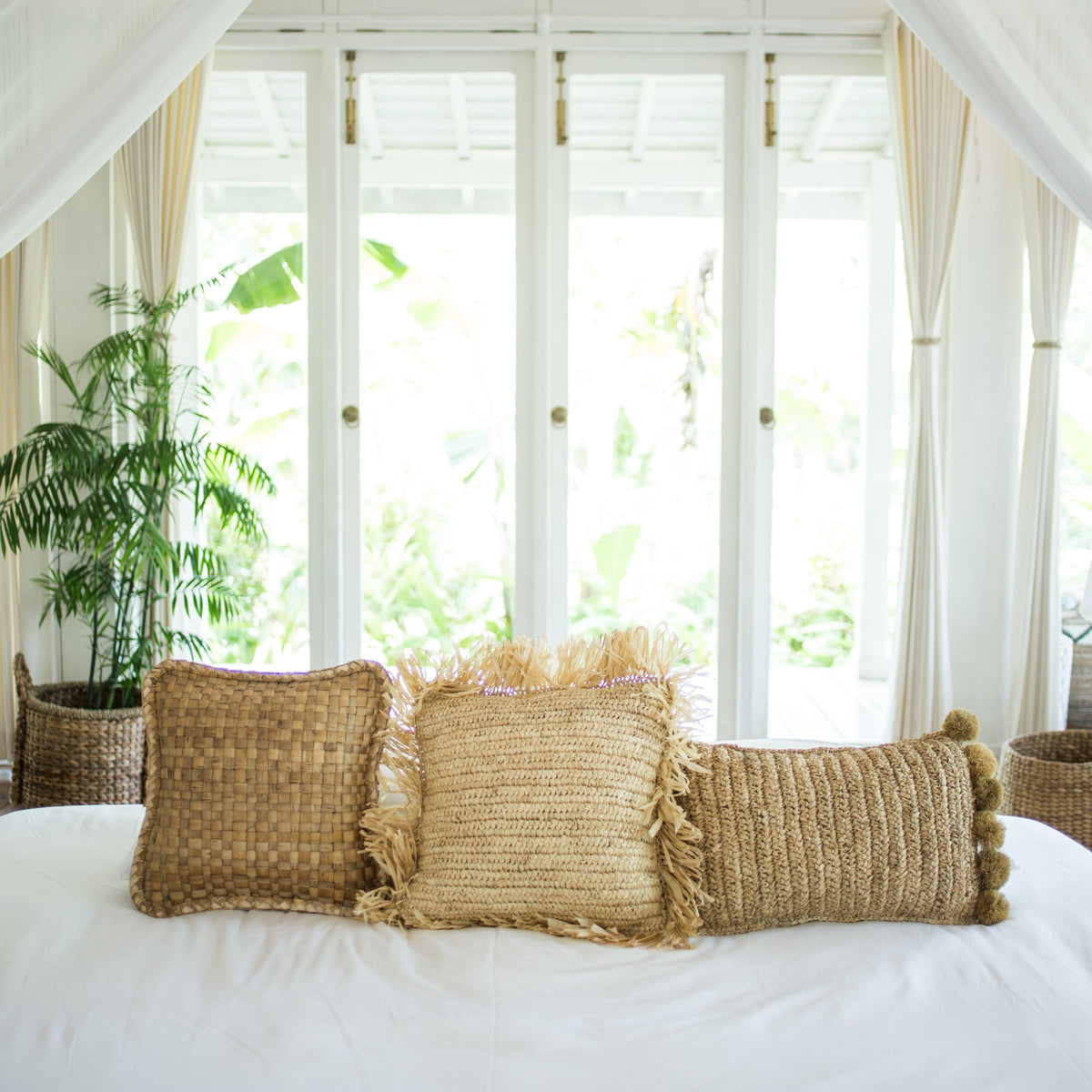 Dekokissen GANDI (natur) – Raffia