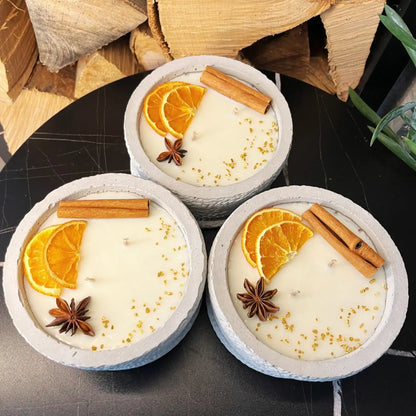 Betonkerze Grey Cinnamon – Handgemachte Duftkerze für Herbst & Winter - by SteinKunstWerk | Outdoor aus nachhaltiger Herstellung